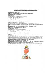 English Worksheet: Going to See the Doctor - Dialogue