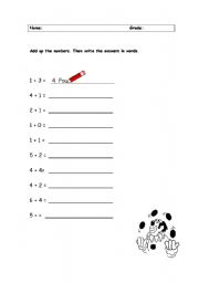 English worksheet: Numbers