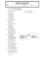 English Worksheet: Reading Comprehension - rules and regulations