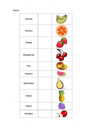 English Worksheet: Fruits