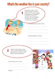 English Worksheet: Whats the weather like in your country?