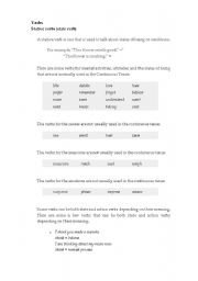 English worksheet: Static verbs