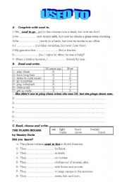 English Worksheet: USED TO