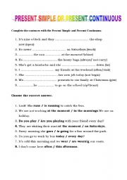 English Worksheet: Present Simple-Present Continuous