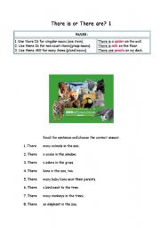 English Worksheet: There is vs There are