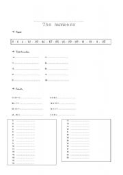 English worksheet: numbers