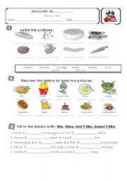 English Worksheet: Revision Test 4th grade - part 1