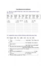 English Worksheet: Present continuous