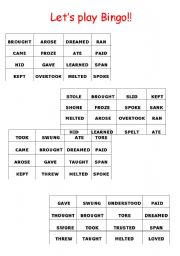 English Worksheet: Bingo with Past Simple!