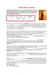 English Worksheet: The Passive Voice: Crazy About Ketchup