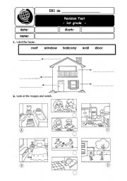 English Worksheet: House and School Things