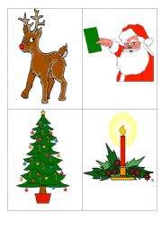 English Worksheet: christmas for flashcards