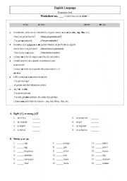 English Worksheet: A/An