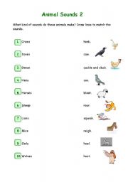 English Worksheet: Animal Sounds 2 