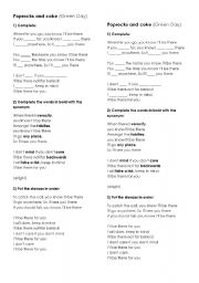 English worksheet: Poprocks and coke (Green Day)