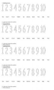 English worksheet: numbers for little kids