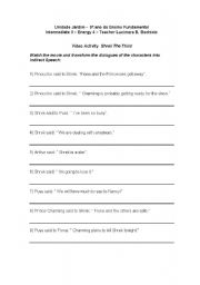 English Worksheet: Reported Speech - Video Activity Shrek the Third