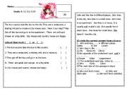 English Worksheet: reading exam