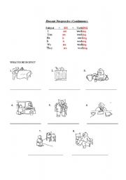 English Worksheet: What is he doing?