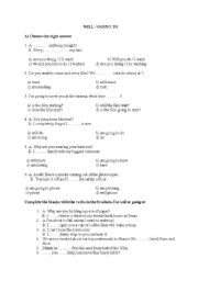 English Worksheet: will / going to