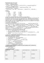 English worksheet: Grammar exercises