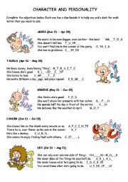 English Worksheet: Adjectives: Character and Personality