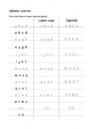 English worksheet: Copy the alphabet letters