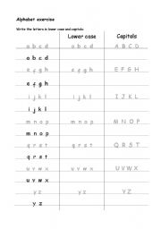 English Worksheet: Copy the alphabet letters