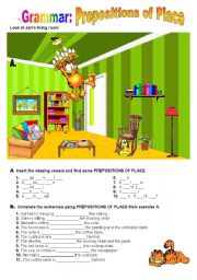 English Worksheet: Prepositions of Place