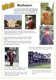 English Worksheet: English culture 4 - beefeaters / Yeoman Warders