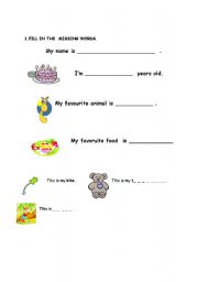 English worksheet: food and animal