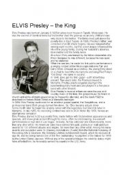 English Worksheet: Elvis Presley, the king