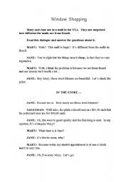 English Worksheet: DIALOGUE IN THE SHOP
