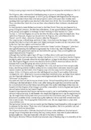 English Worksheet: Thanksgiving