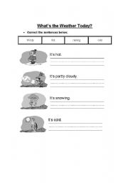 English worksheet: Whats the Weather Today?