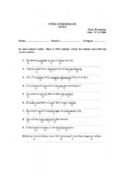 English Worksheet: quiz