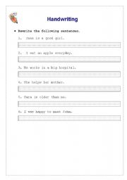 English Worksheet: Handwriting