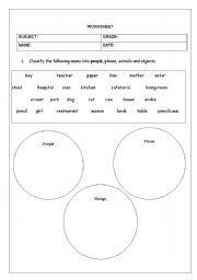 English worksheet: Nouns