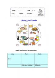 English Worksheet: Meals / food/ drinks 