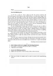 English Worksheet: INFORMATION AGE