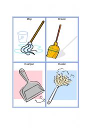 English Worksheet: Tools Part 3: Cleaning Tools