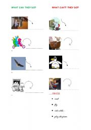 English Worksheet: Can / Cant