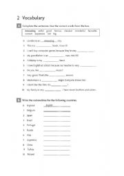 English Worksheet: vocabulary review test