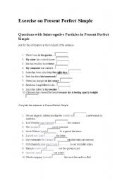 English worksheet: Present Pefect exercises