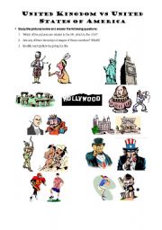 English Worksheet: Stereotypes - US vs UK