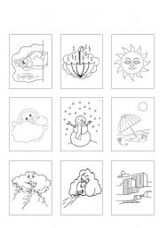 English Worksheet: Weather memory game