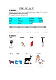 English Worksheet: SPELLING QUIZ