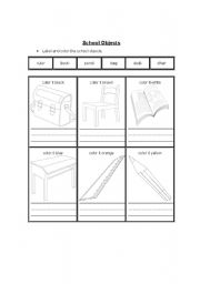 English worksheet: School Objects