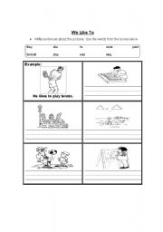 English worksheet: We like to