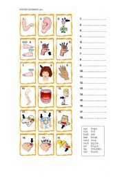 English Worksheet: Body Parts 1